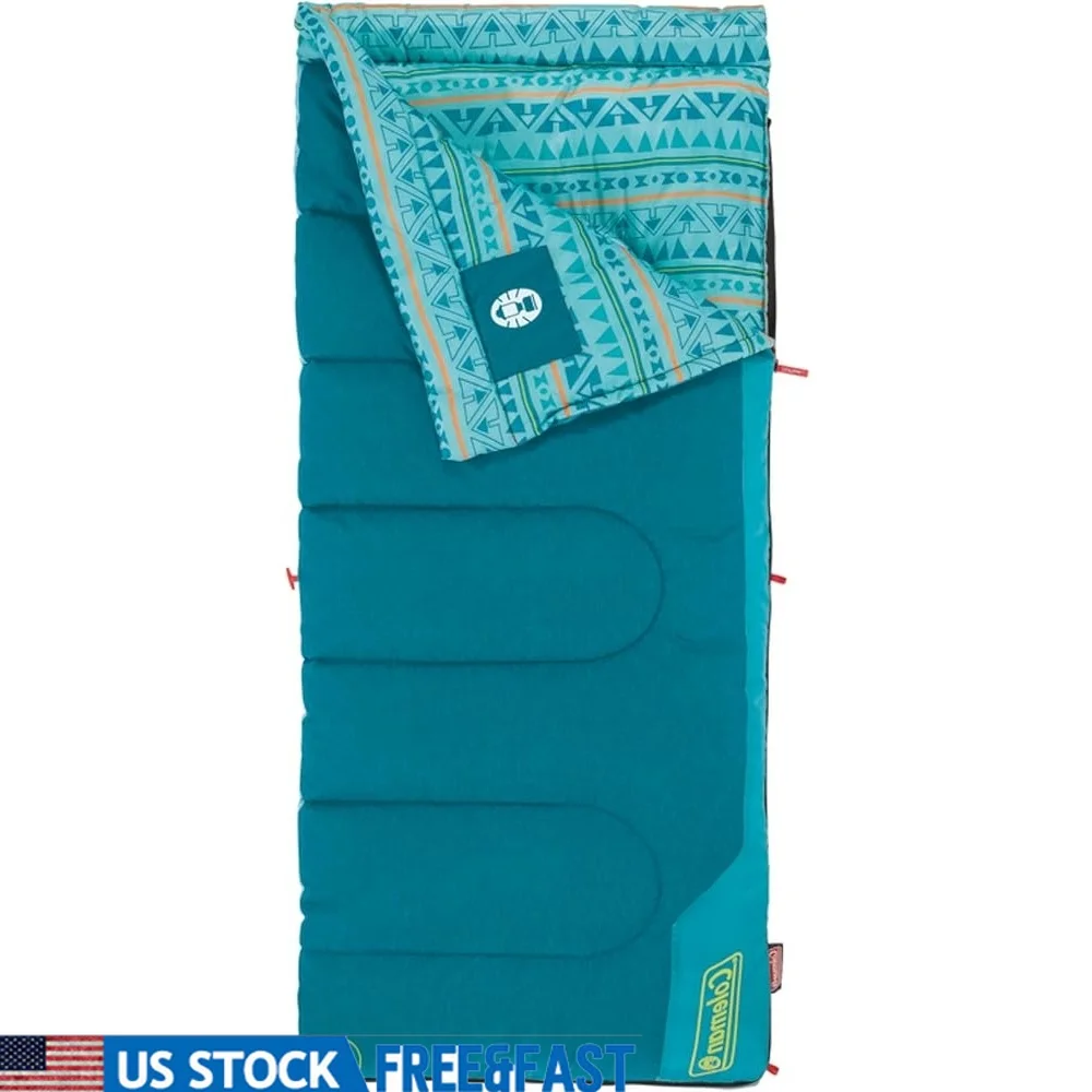 

Kids Sleeping Bag Glow in Dark 50F 6 Years and Older Machine Washable Portable Lightweight Indoor Outdoor Travel 60x26in