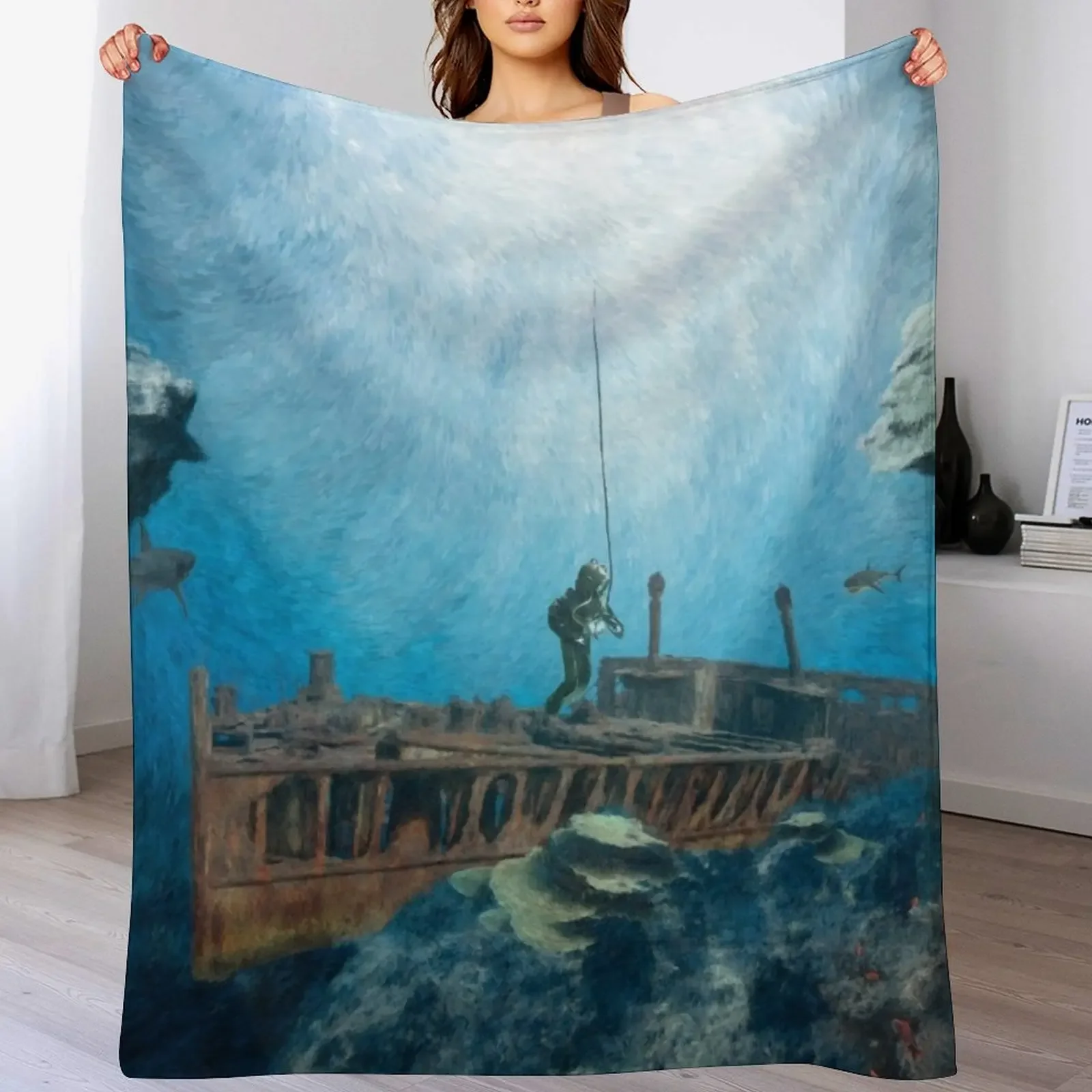 

Deep Sea Diver Throw Blanket Year Round Soft Comfortable Blanket for Home