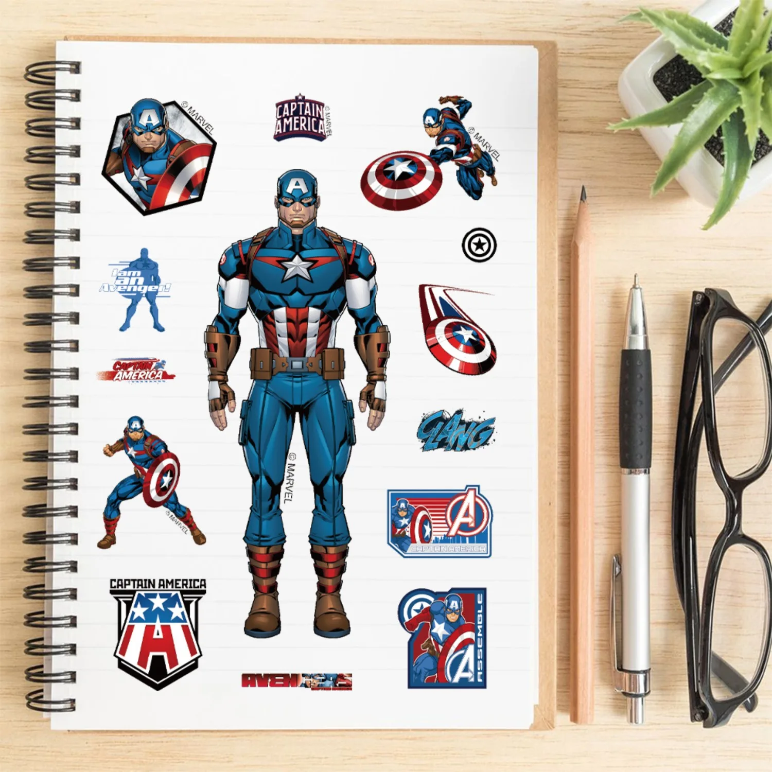 8 dibujos animados vengadores Collage-DIY impermeable maleta para guitarra casco y decoración de teléfono pegatinas de Marvel-pegatinas de juguete para niños regalo
