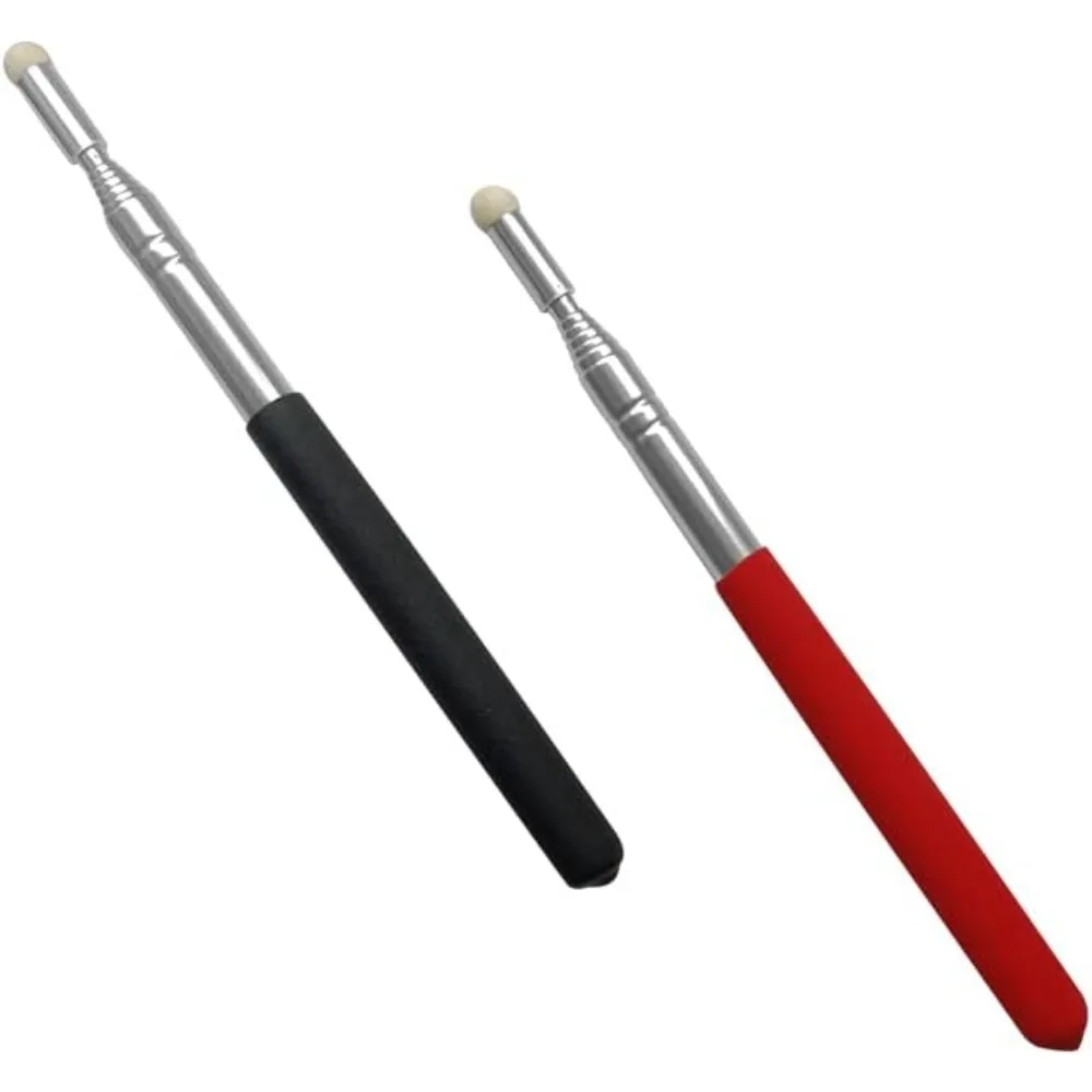 

2 PcsTelescopic Teachers Pointer Stick, Extendable Teaching Pointer, Whiteboard Pointer with Felt Head for Teachers, Guides, Coach, Extends to 39''（Red and Black）