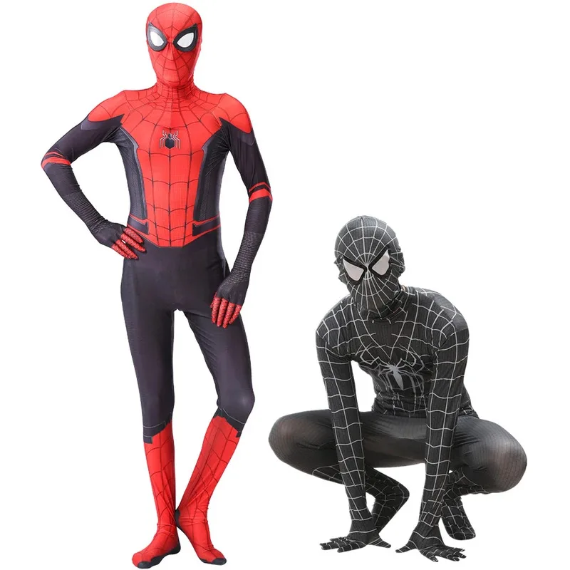 

MARVEL Movie Spider Man Cosplay Zentai Costumes Adults Bodysuit with Mask Hidden Zipper Tom Holland Role Play Fans Collection