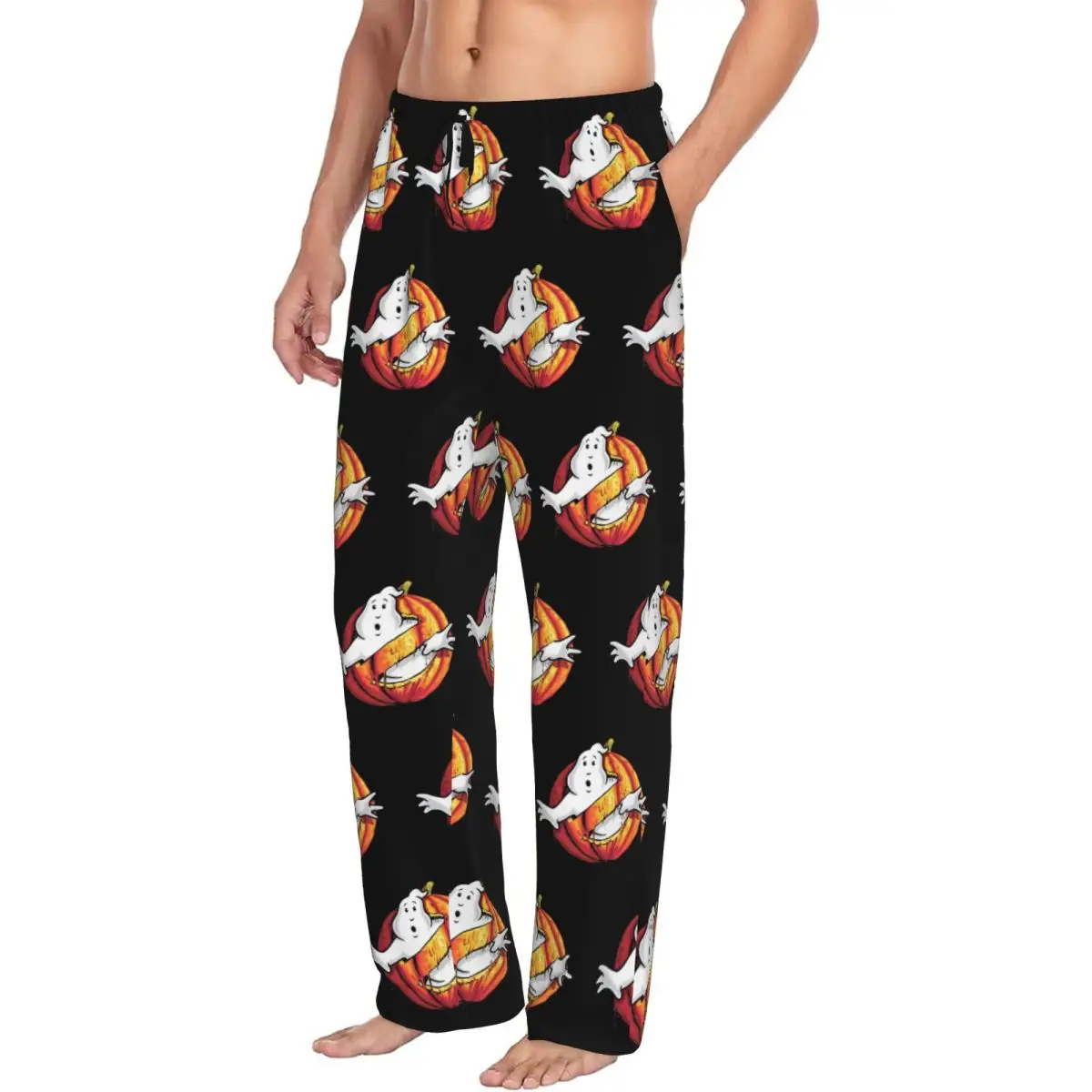 Custom G-Ghostbusters Pajama Pants Sleepwear Men's Elastic Waistband Supernatural Comedy Film Sleep Lounge Bottoms with Pockets