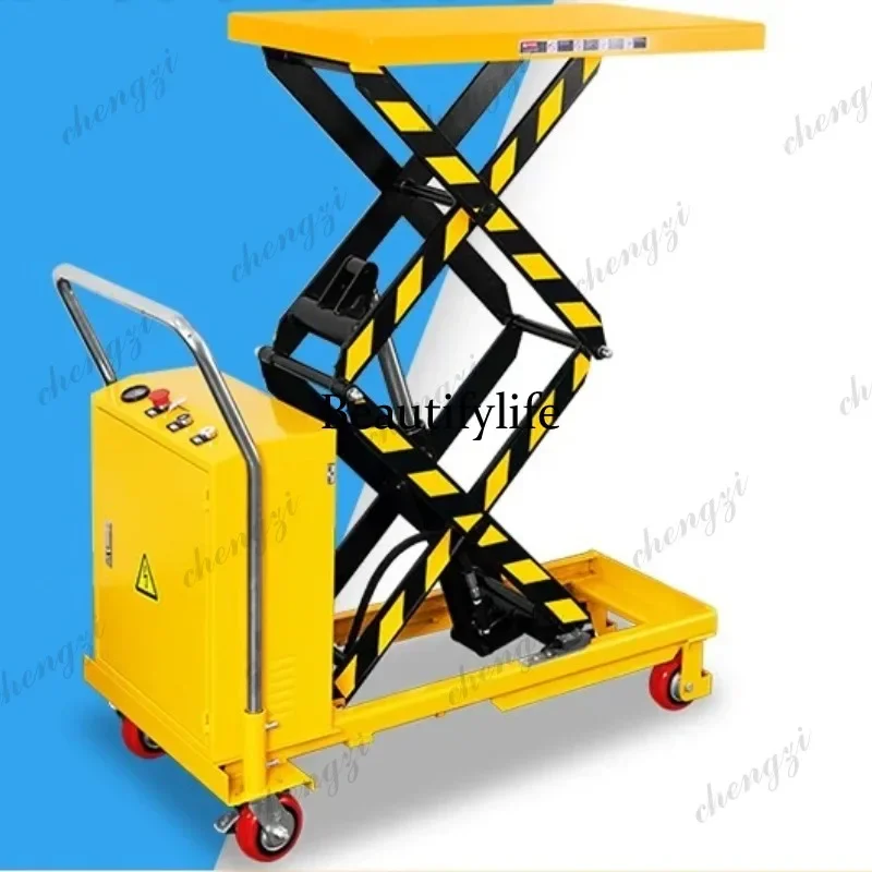 F181 Electric hydraulic lifting platform vehicle, small mobile lift truck, forklift elevator lift