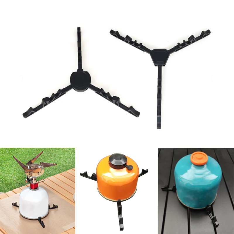 Foldable Flat Gas Tank Bracket Outdoor Stove Gas Tank Holder Canister Tripods Stand Anti Dumping Base Tilting Prevention Shelf