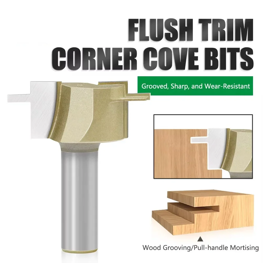 

1 PC 1/2" 12.7MM Shank Milling Cutter Wood Carving Straight End Mill Trimmer Cleaning Flush Trim Corner Round Cove Box Bits Tool