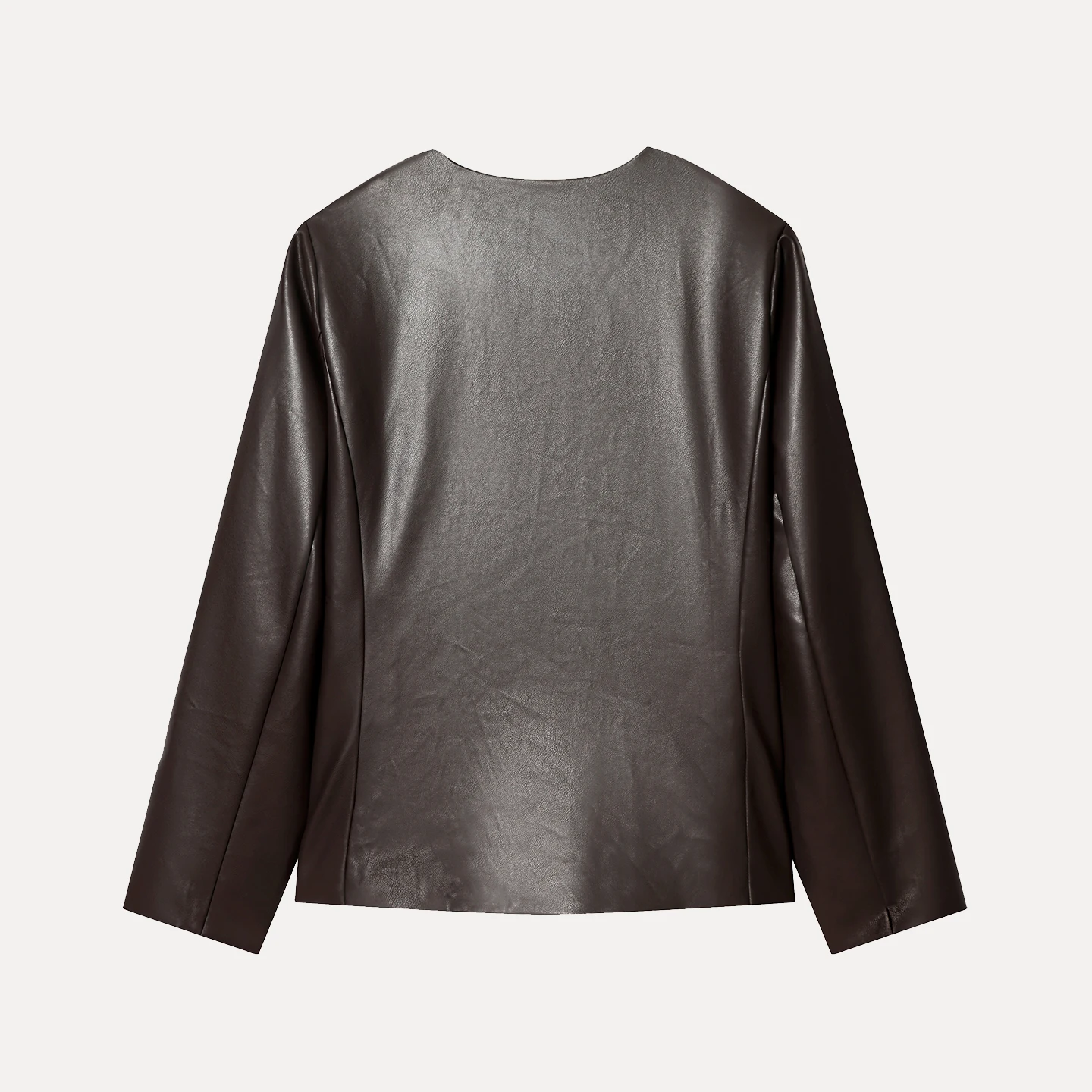 2025 شتاء جديد المرأة Faion Personali معطف جلد زر التفاصيل اليومية تخفيف Sle طويل Sve الوقوف صالح ملابس خارجية