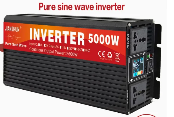 High-Power Pure Sine Wave Inverter 12V/24V to 220V, Direct Factory Supply 5000