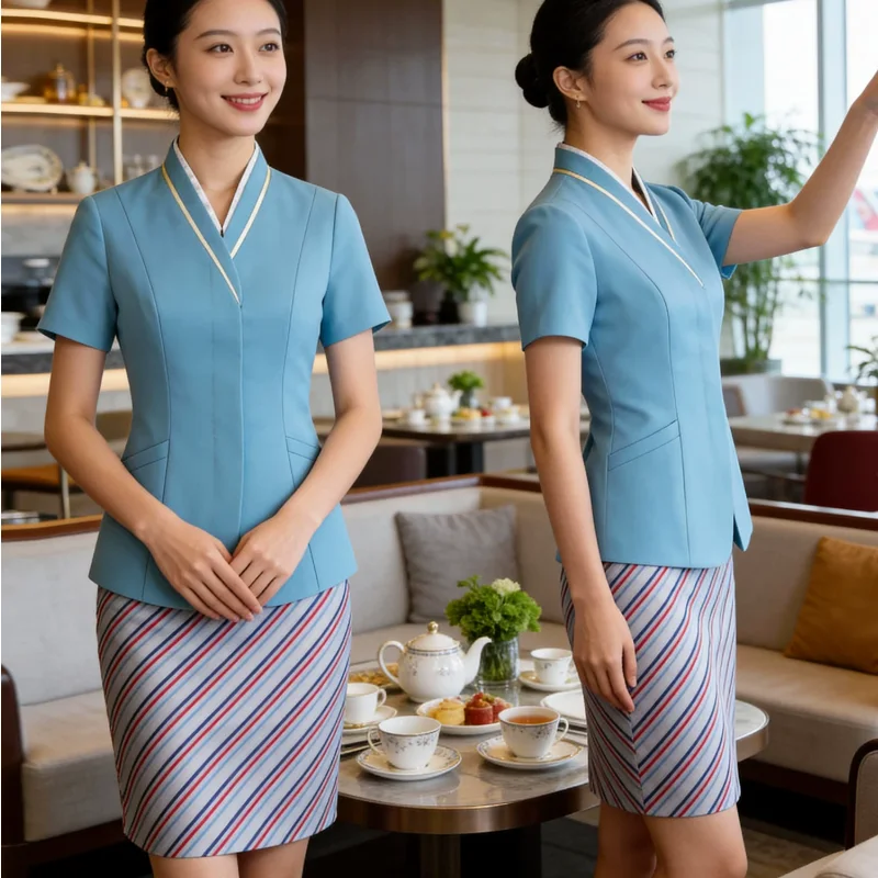 Flight Attendant Summer Short Sleeved Jacket Western Skirt Professional Attire Work Clothes