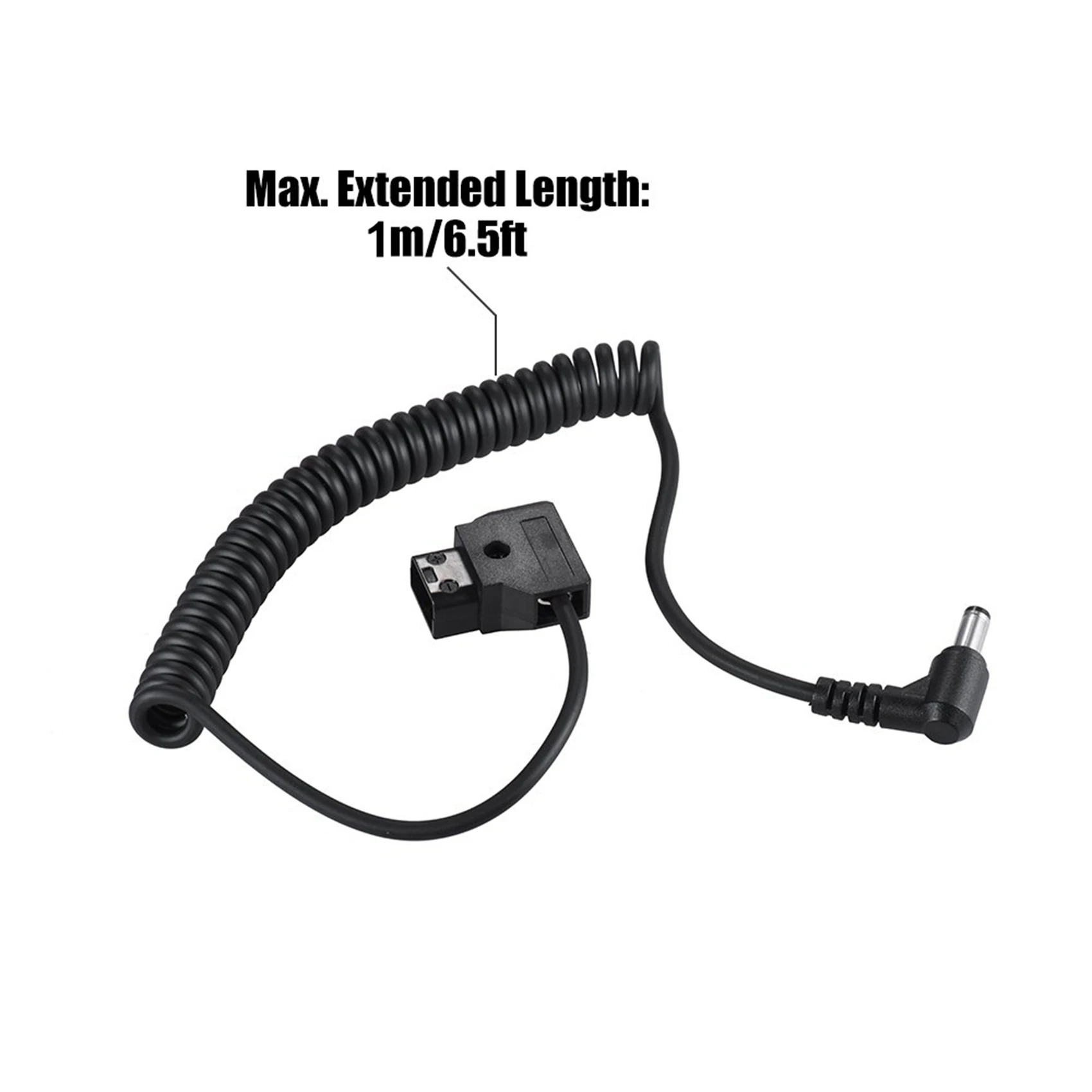 A45U 2X Coiled 1M/3.28Ft D-Tap 2Pin Male To Dc 5.5 X 2.1Mm Adapter Cable Elastic Line For Anton V-Mount Battery Dslr Cage Rig