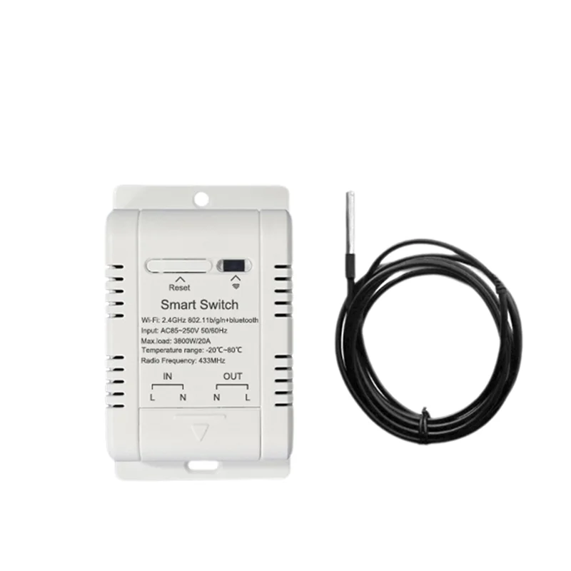 

ABZS беспроводной датчик 1 м Tuya Wi-Fi переключатель температуры 20A беспроводной термостат интеллектуальный термостат с голосовым управлением