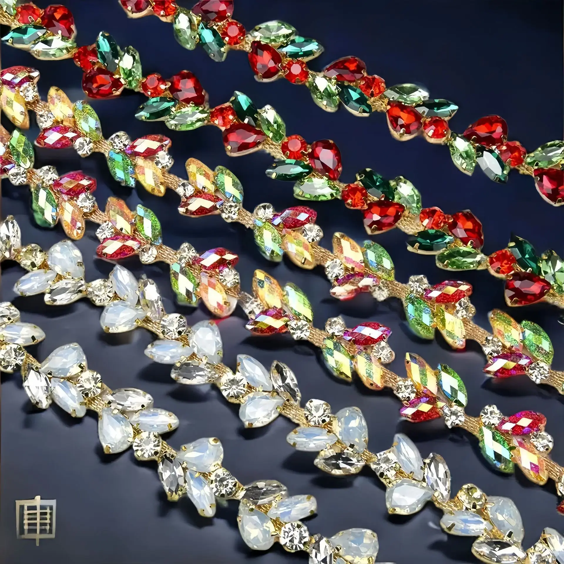 

Multi-color Marquise Rhinestone Claw Chain for DIY Apparel Jewelry Trimming Decor Accessories