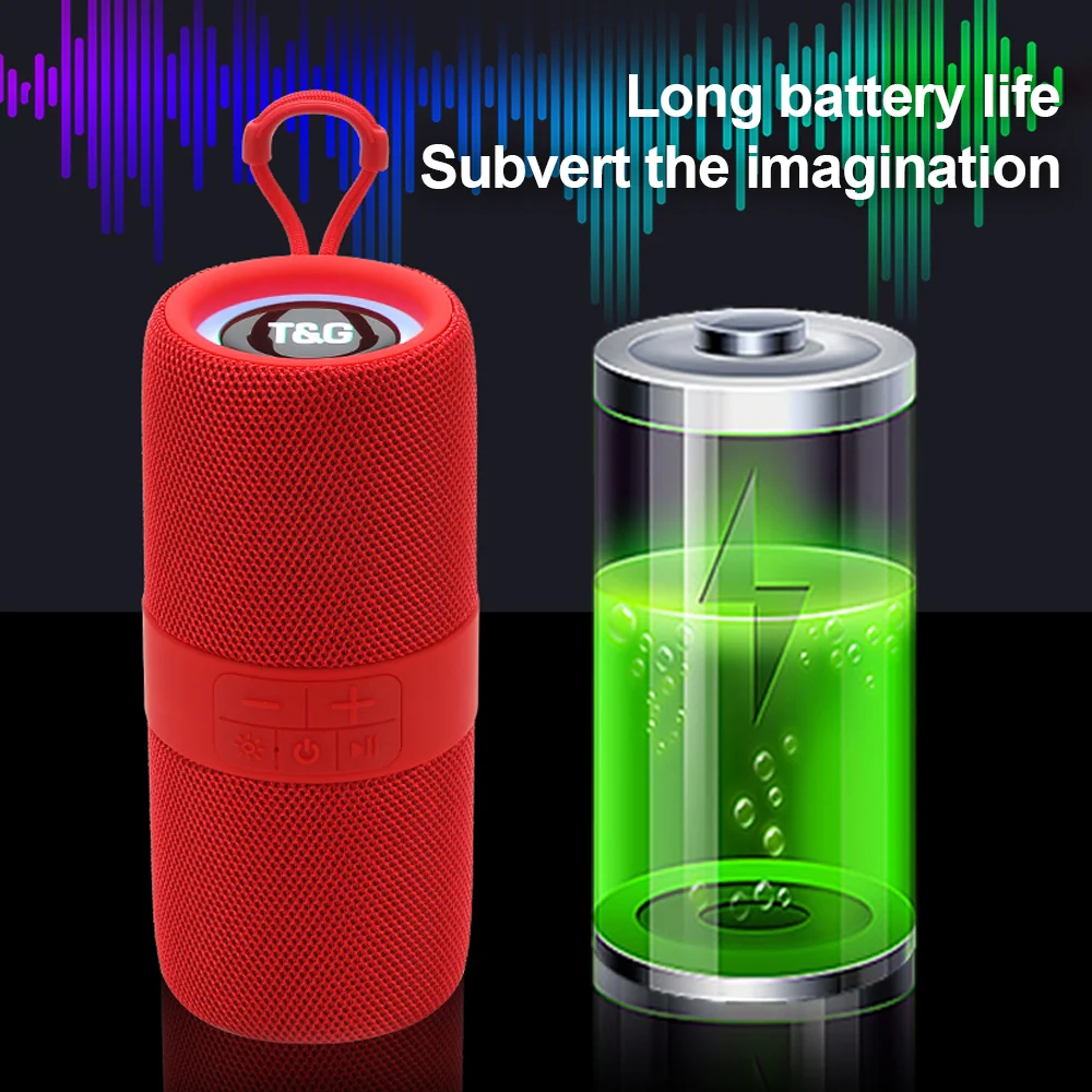 TG671 Outdoor Bluetooth Speaker RGB LED BT5.0 FM Radio Portable 10W Wireless Bass Boombox Waterproof Riding Camping Music Box