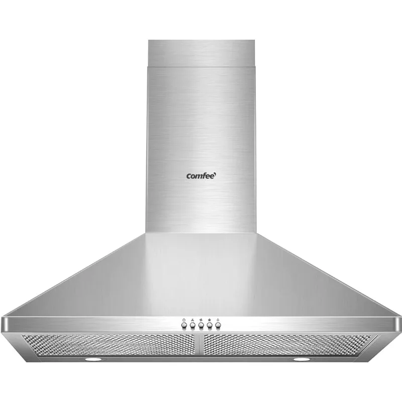 CVP30W6AST Ducted Pyramid Range 450 CFM Stainless Steel Wall Mount Vent Hood with 3 Speed Exhaust Fan,5-Layer Aluminum Permanent