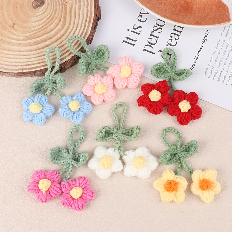 Cute Hand Woven Key Chain Woven Flowers Key Pendant Bag Accessories For Women