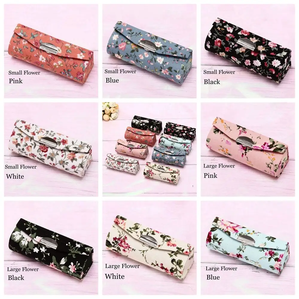 Lipstick Case Fashion Lip Gloss Box Gift Retro Embroidered Makeup Storage Mini Mirror Jewelry Holder Lipstick Case Women Beauty