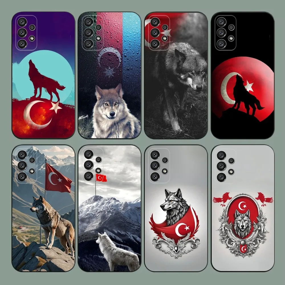 

Turk Wolf Turkey Flag Phone Case For Samsung Galaxy A20,A21s,A22,A31,A32,A52,A53,A72,73,A80,A91 Soft Black Cover