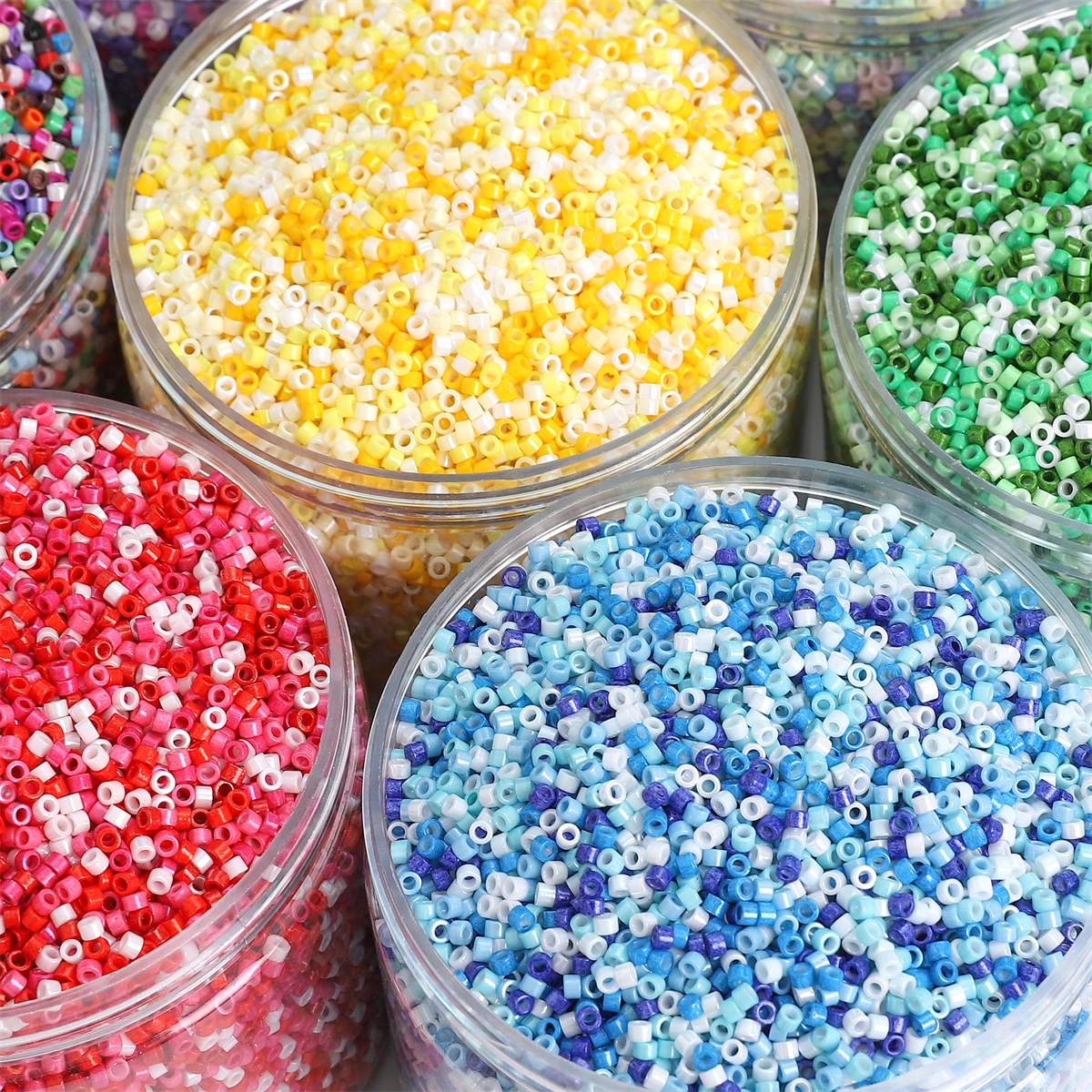 720-1940Pcs/Pack 1.6/2/2.5mm Round Glass Seed Beads Colorful Crystal Spacer Loose Beads For Jewelry Making Handmade DIY Findings