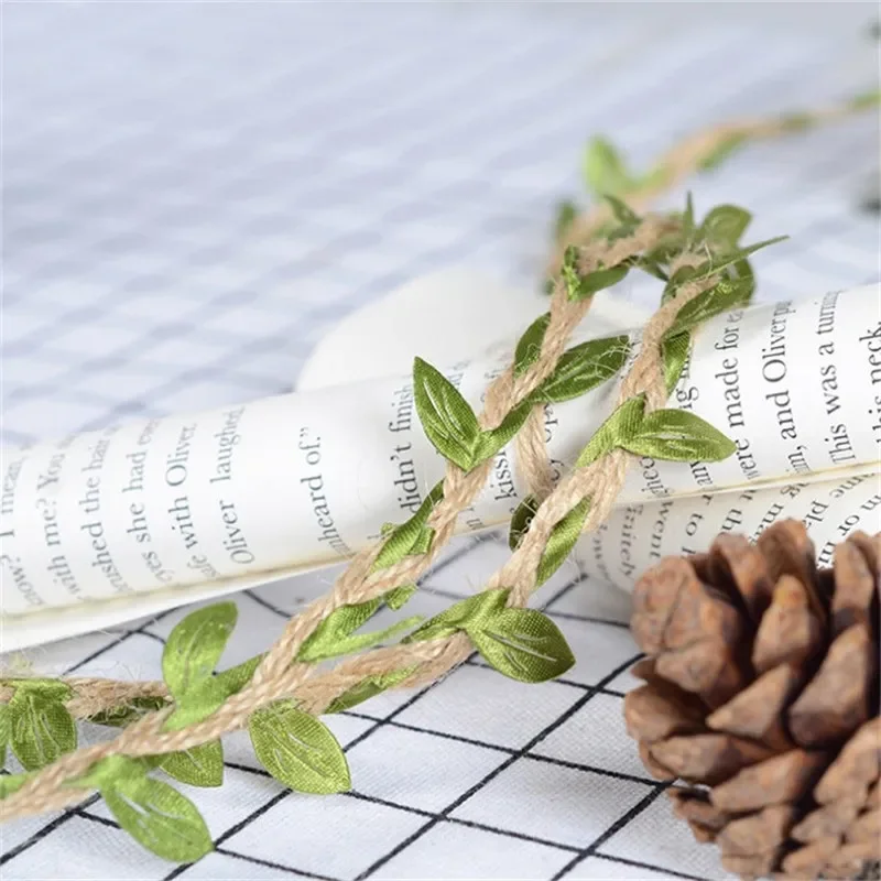 Hemp Rope With Fake Green Leaves Length 10 Meters Hunting Rifle Wrap Twine Camouflage Tree Stand Blind Cover-CLEARANCE SALE view 3