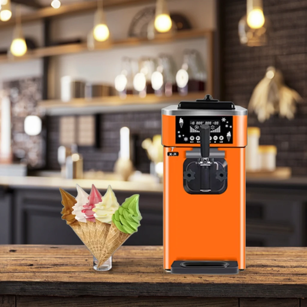 

Mini Single Flavor Ice Cream Machine Table Model For Cold Drink Shops Bars Soft Ice Cream Machine