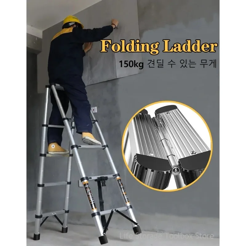 Stainless Steel Folding Ladder for Home Telescopic Ladders Scaffolding Ladder Engineering Stairs Herringbone Attic Stairs