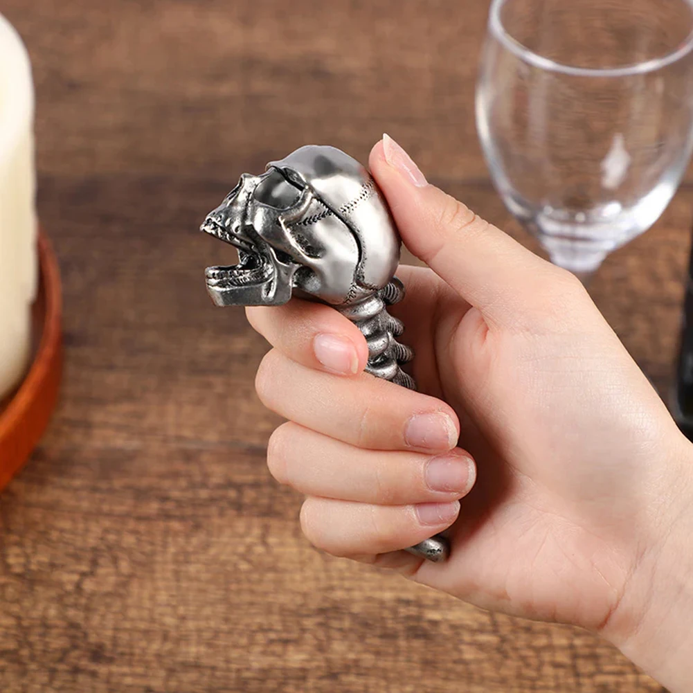 Skull Beer Opener With Hanging Hole Multifunction Beer Cover Remover Stainless Steel Creative Bottle Opening Tool Kitchen Gadget