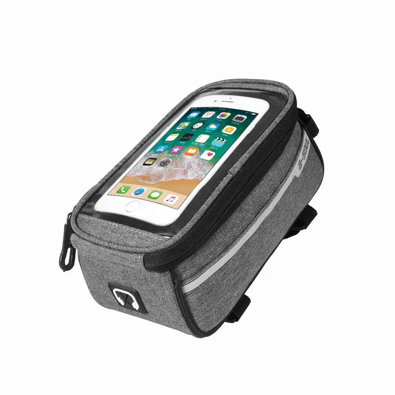 Mountain Bike Touch Screen Mobile Phone Bag Bicycle Front Top Tube Frame Bag Rainproof Bike Upper Pipe Bag Bicycle Bag