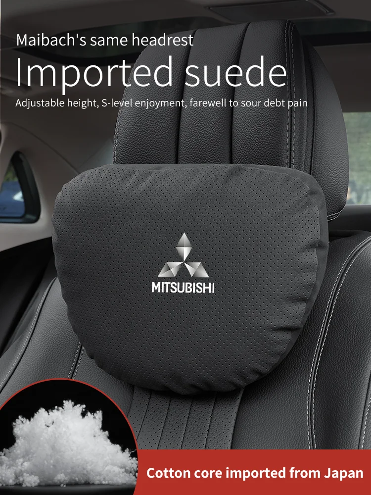 

For Mitsubishi Outlander Pajero Asx Ralliart L200 Evolution X Lancer Car Headrest Neck Support Seat Lumbar Cushion Neck Pillow