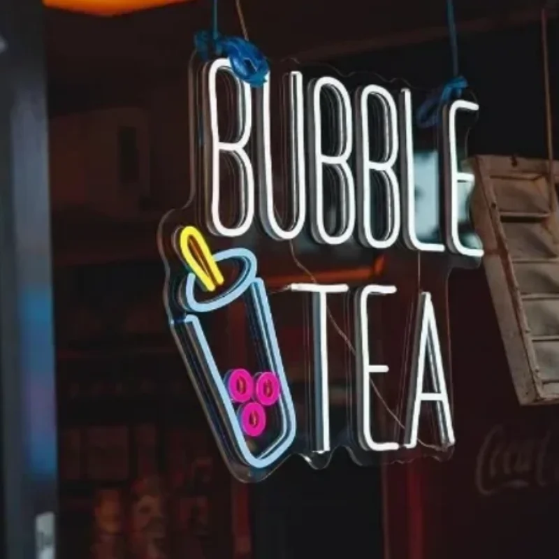 

Неоновые вывески Bubble Tea для декора стен, чай с молоком, неоновый свет, светодиодный светильник для магазина, спальни, подарок для детей, девочек и мальчиков, подарки на Рождество и день рождения