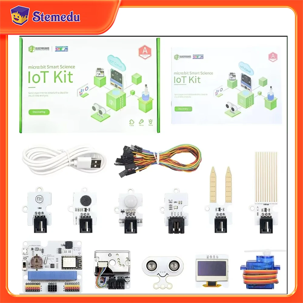 Комплект ELECFREAKS micro:bit Smart Science IOT включает диапазон датчиков и модулей без платы micro:bit, развивающие игрушки в подарок