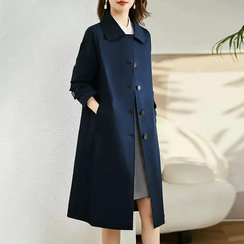 

High End Trench Coat for Women Mid Length,2024 Spring Autumn New Casual Korean Version Windbreaker Outerwear Ladies Coat