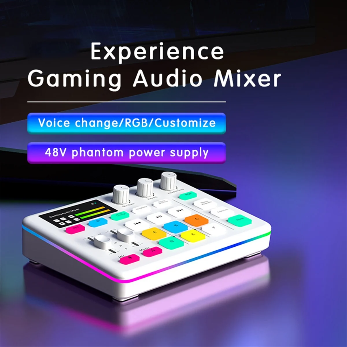 

2025 + аудиомикшер G1 тюнер игровой компьютер звуковая карта RGB освещение компьютер мобильный телефон прямая трансляция запись универсальный B