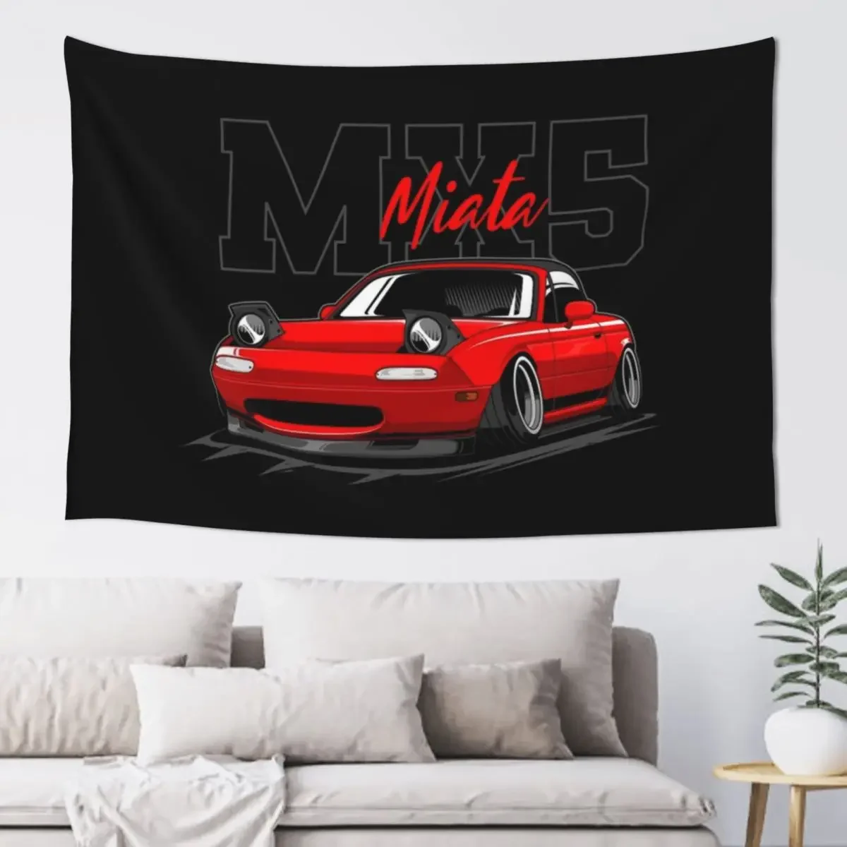 red miata jdm car Tapestry Carpet Wall Bedroom Decoration Decorative Wall Mural Wall Hangings Decoration Tapestry