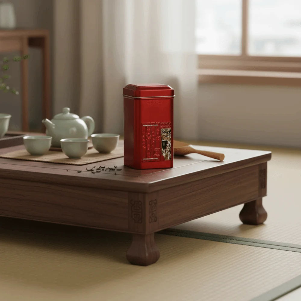 Kitchen Containers Square Tea Packaging Cans Mini Retro Tea Sealed Jar Portable Metal Storage Jar Kitchen