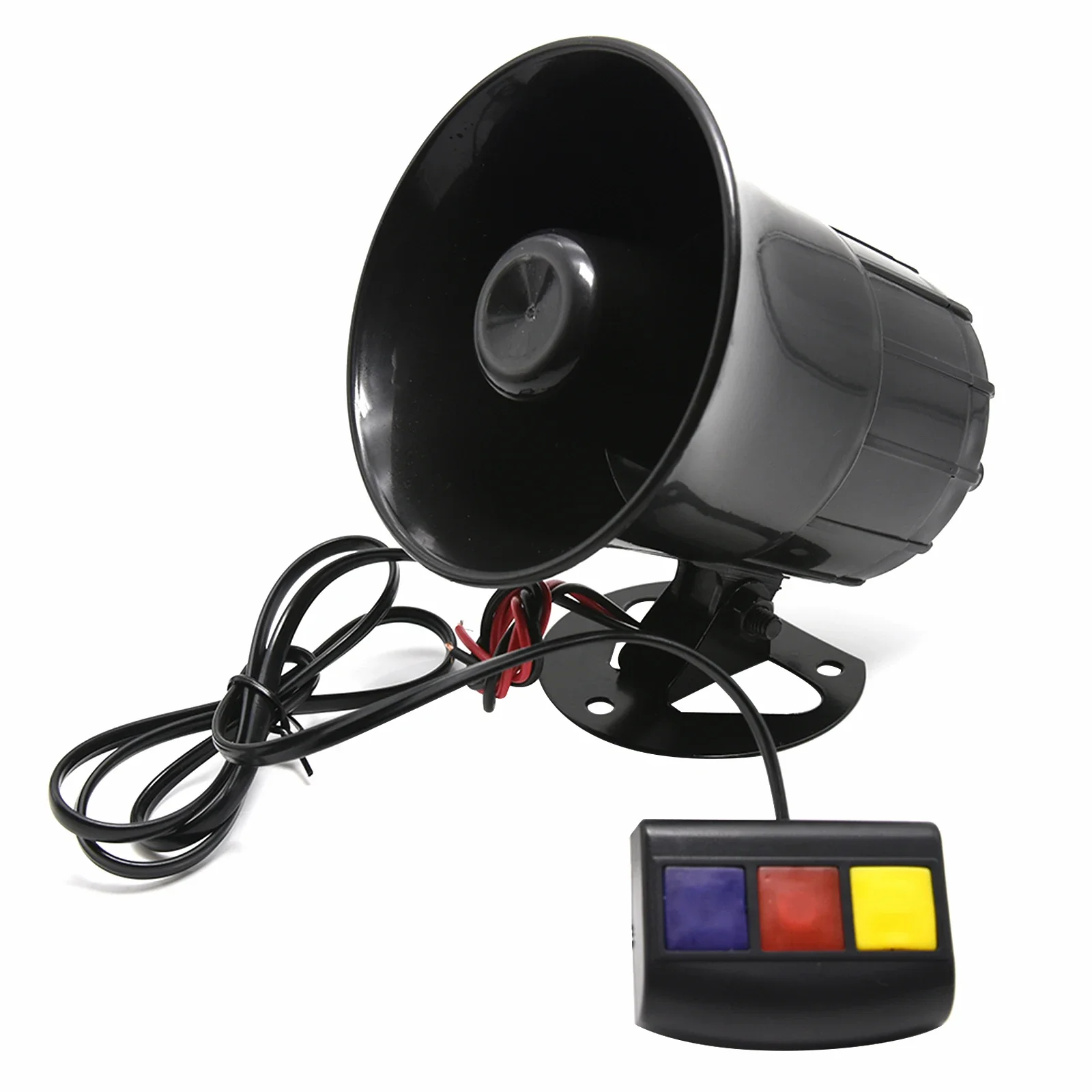 12V Loud Sound Horn Car Warning Alarm Speakers Loud 3 Tone Air Horn Megaphone Tone Car Horn  Police Siren Car Accessories