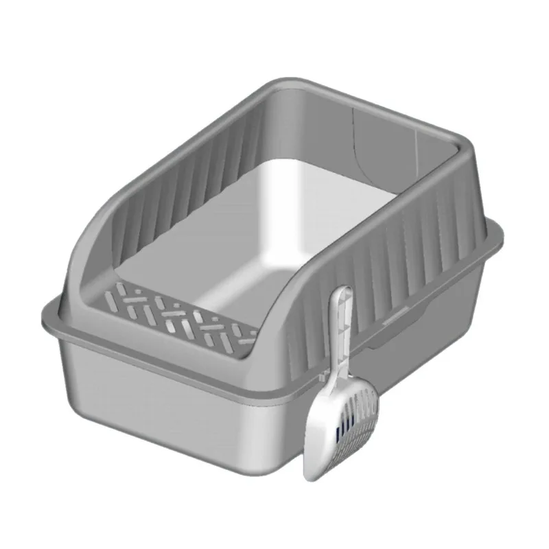 

Stainless steel cat toilet with large open cat toilet