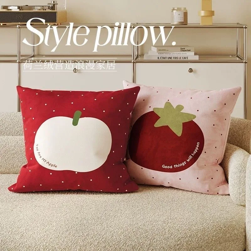 Cartoon Fruit Cute Student Children Pillow Cover Sofa Living Room Cushion Cover Bedside Square Pillowcase