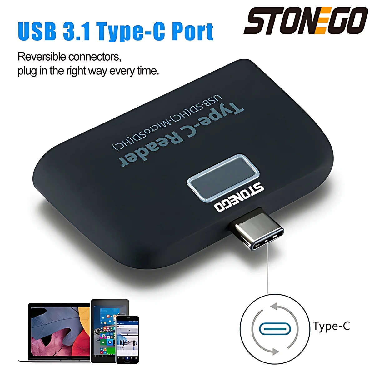 STONEGO-Telefone Inteligente Durável de Alta Velocidade, Multifuncional, Adaptador Universal, TF Micro SD, Porta de Carregamento USB, USB 3.1, 4 em 1