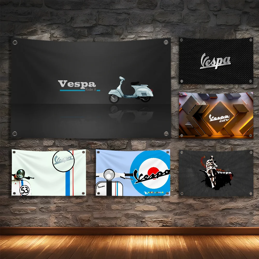

Moto-V-vespas-cool Logo Flag Room Bedroom Home&Outdoor Wall Hanging Concert Printed Background Decoration Art Banner