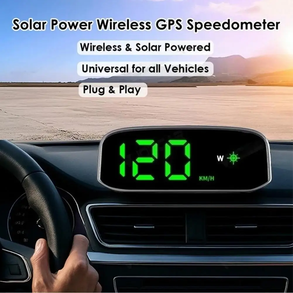 Car Speedometer KMH Solar Head up Display Gps Digital Intelligent Light Sensing HUD Speed HUD Display Digital for Car Suv Truck