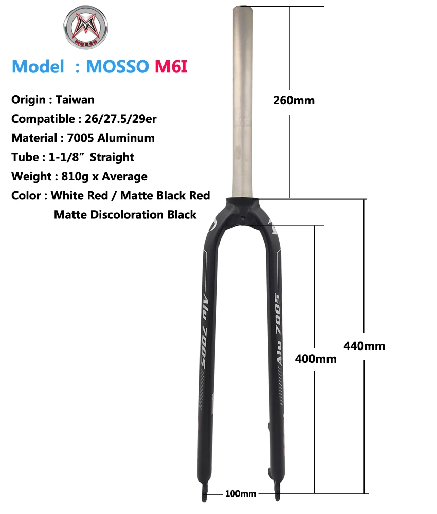 Aluminum Alloy Hard Fork, Suitable for Shimano M6, M6I, MTB 29er, 7005, Compatible with M5L, M5EV Manitou