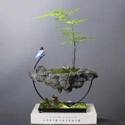 Home decoration Iron art hanging pendant iron chain suspended flowerpot living room decoration bamboo succulent moss basin