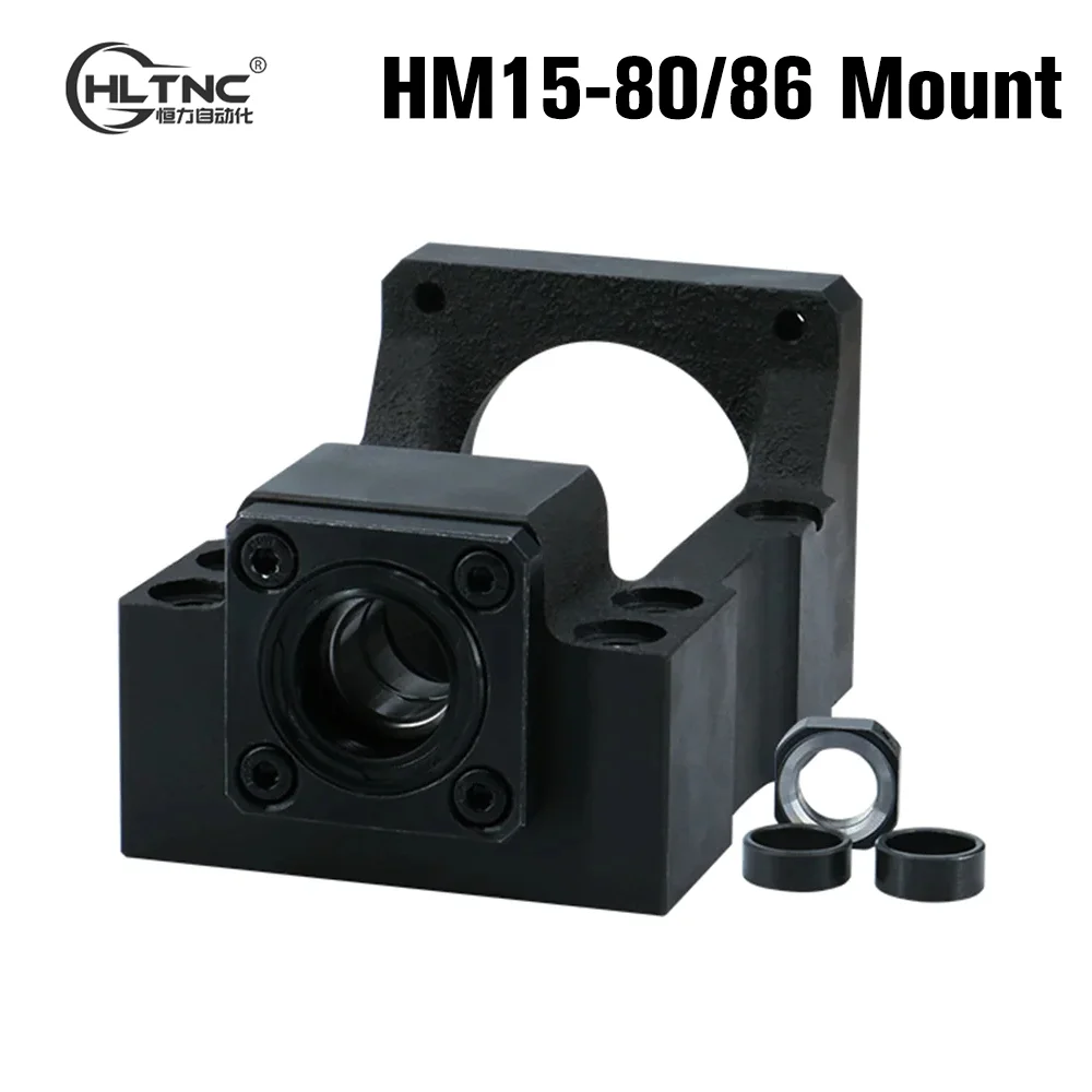 HLTNC HM15 Integrated Motor Mount Bracket Fit Nema32 Nema34 Stepper Motor And 80ST Servo For 20mm BK15 Ballscrew of CNC Engraver