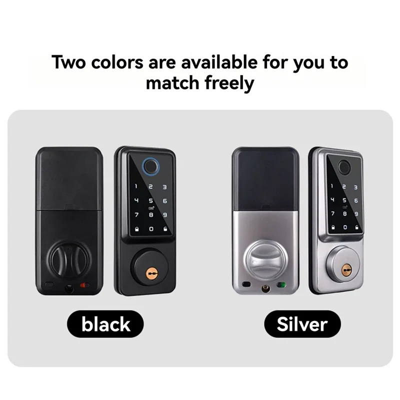 ABJF-Ttlock 자동 스마트 데드볼트 잠금장치 원격 지문 디지털 코드 전자 잠금장치 도어 센서 포함