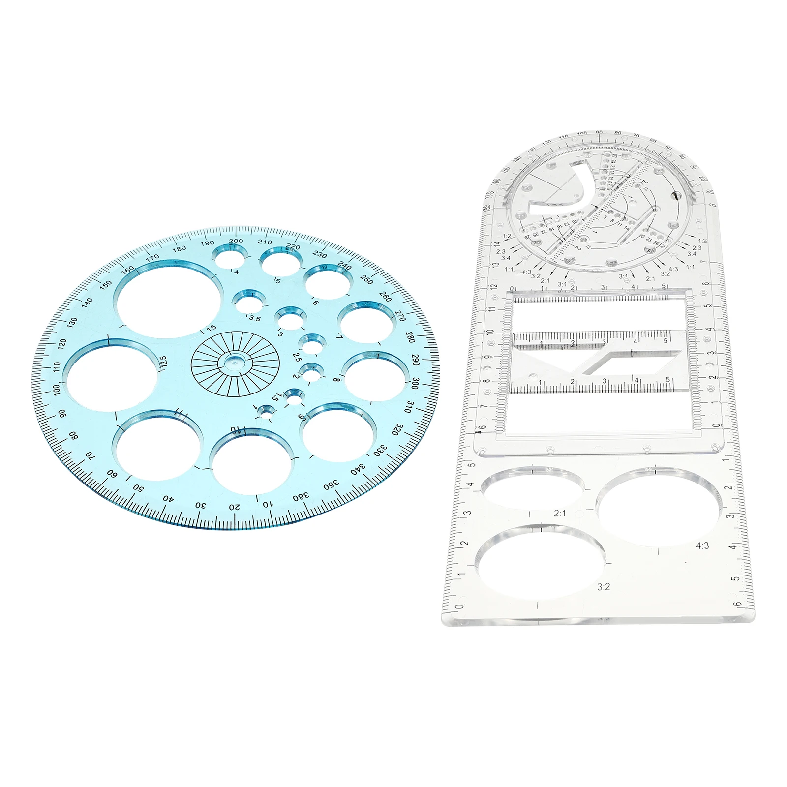 1Set Multifunctional Geometric Drawing Ruler Set Precise Protractor Measuring Tool for Students Office School Use Drawing