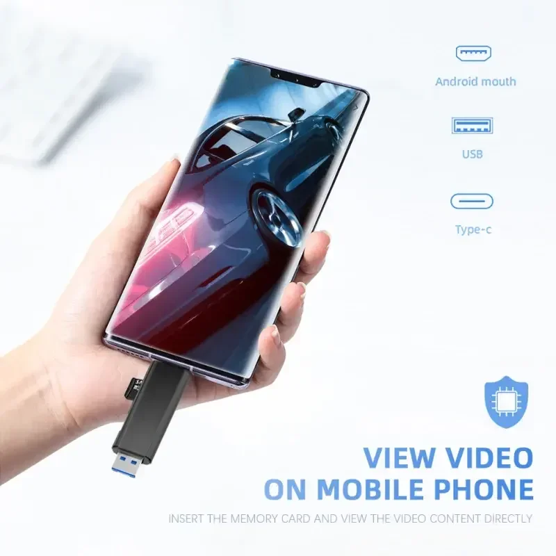 5-in-1 Auto Voeding PD Converter USB naar Micro Type C Multifunctionele Flash Drive Kaartlezer RV Power Converter Accessoires