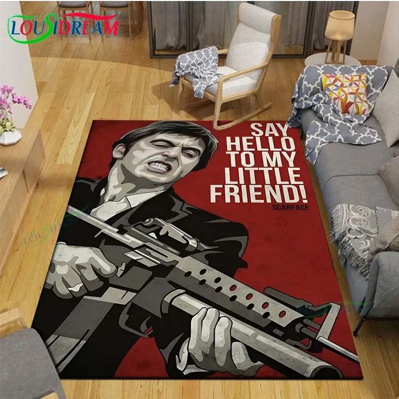 

Movie Godfather S-Scarface Carpet Room Decor Floor Mats Bedroom Yoga Mat Photography Props Area Rug Birthday Gift Anime Rug