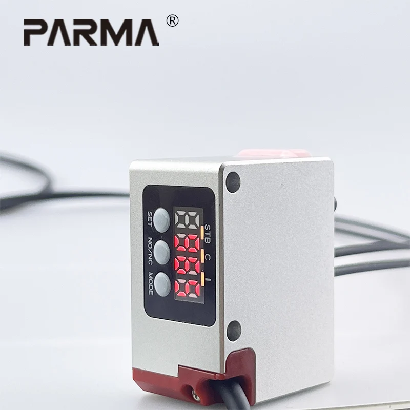 

PARMA Long-distance color sensor, anti-shake, color mark photoelectric sensor, optical fiber PM-WF10, NPN output