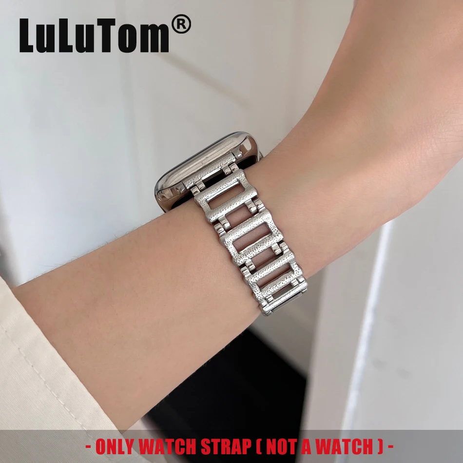 Luxury Ladder Strap For Apple Watch 9 8 7 6 5 4 3 SE Band iWatch Series 38/40/41/42/44/45/49mm UItra 2 Stainless Steel Bracelets