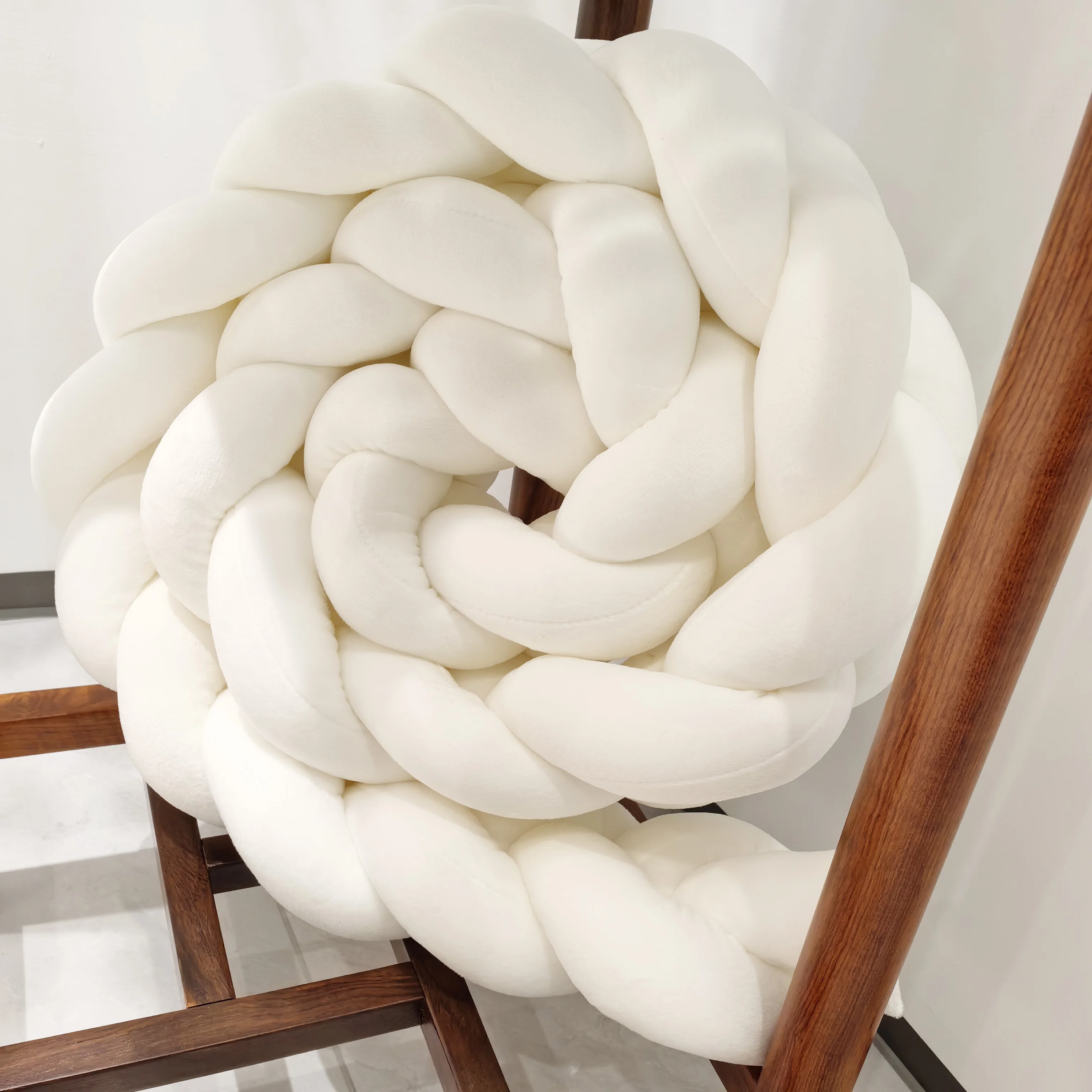 Paraurti a treccia con nodo infantile, protezione per lettino, cuscino in peluche, arredamento anticollisione per culla, paraurti per lettino, 1 m,2 m,3 m