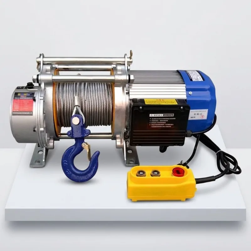 1.5Ton Multifunctional Aluminum Shell Electric Hoist 220V/380V Fast Winch Household Small Lifting Crane Pure Copper Motor Sturdy